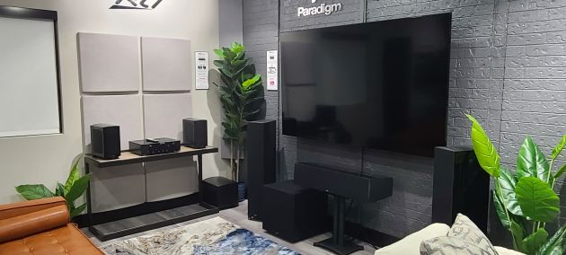 Home theater setup with Paradigm speakers